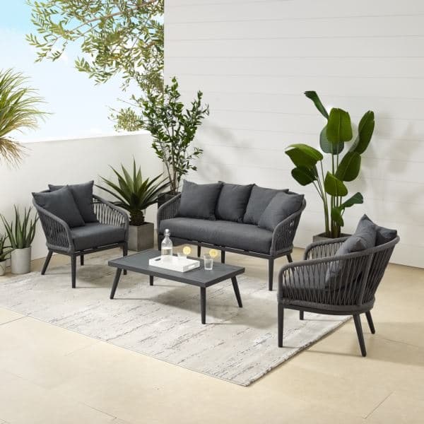 Dover 4Pc Outdoor Loveseat Patio Furniture Set