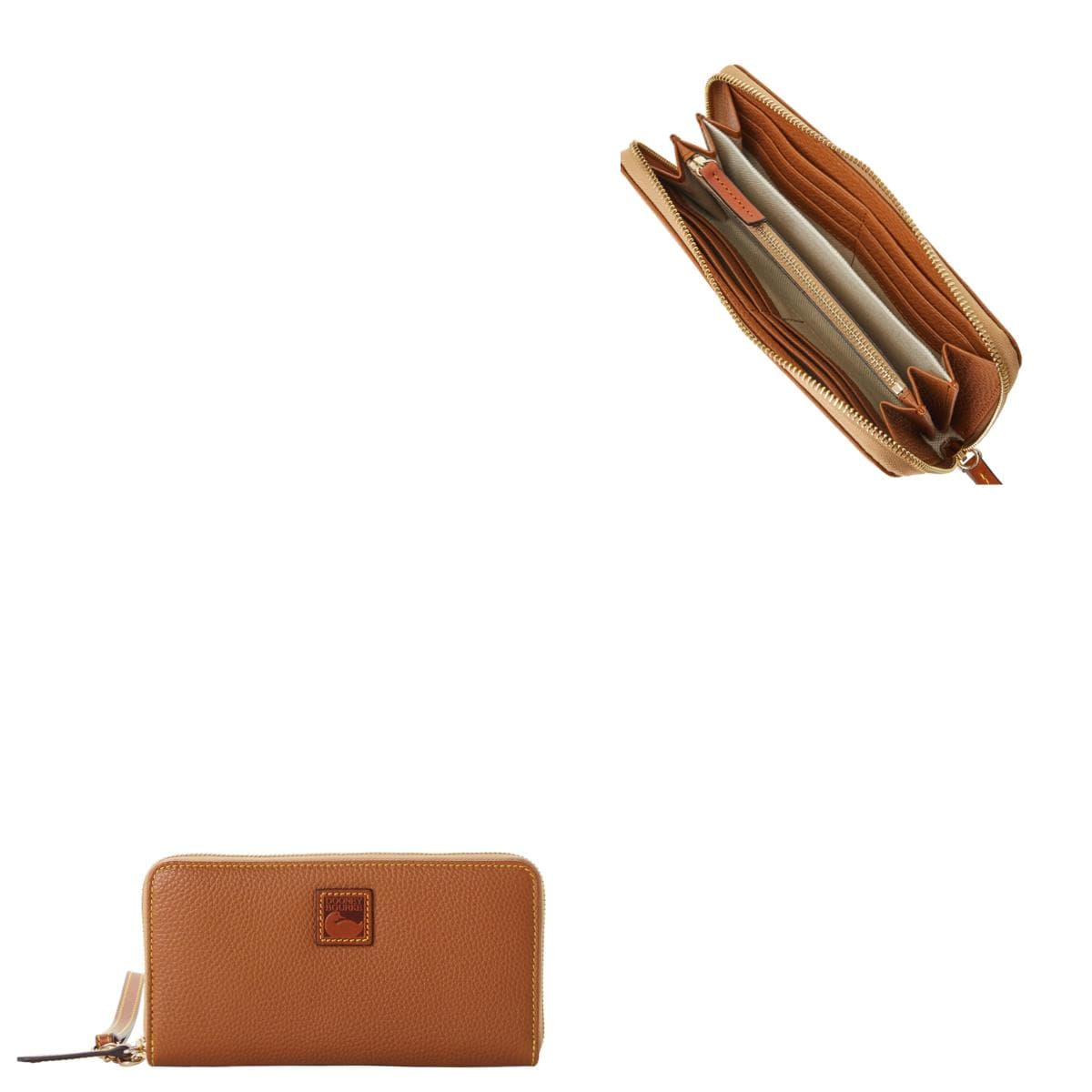 Pebble Grain Large Zip Around Wristlet