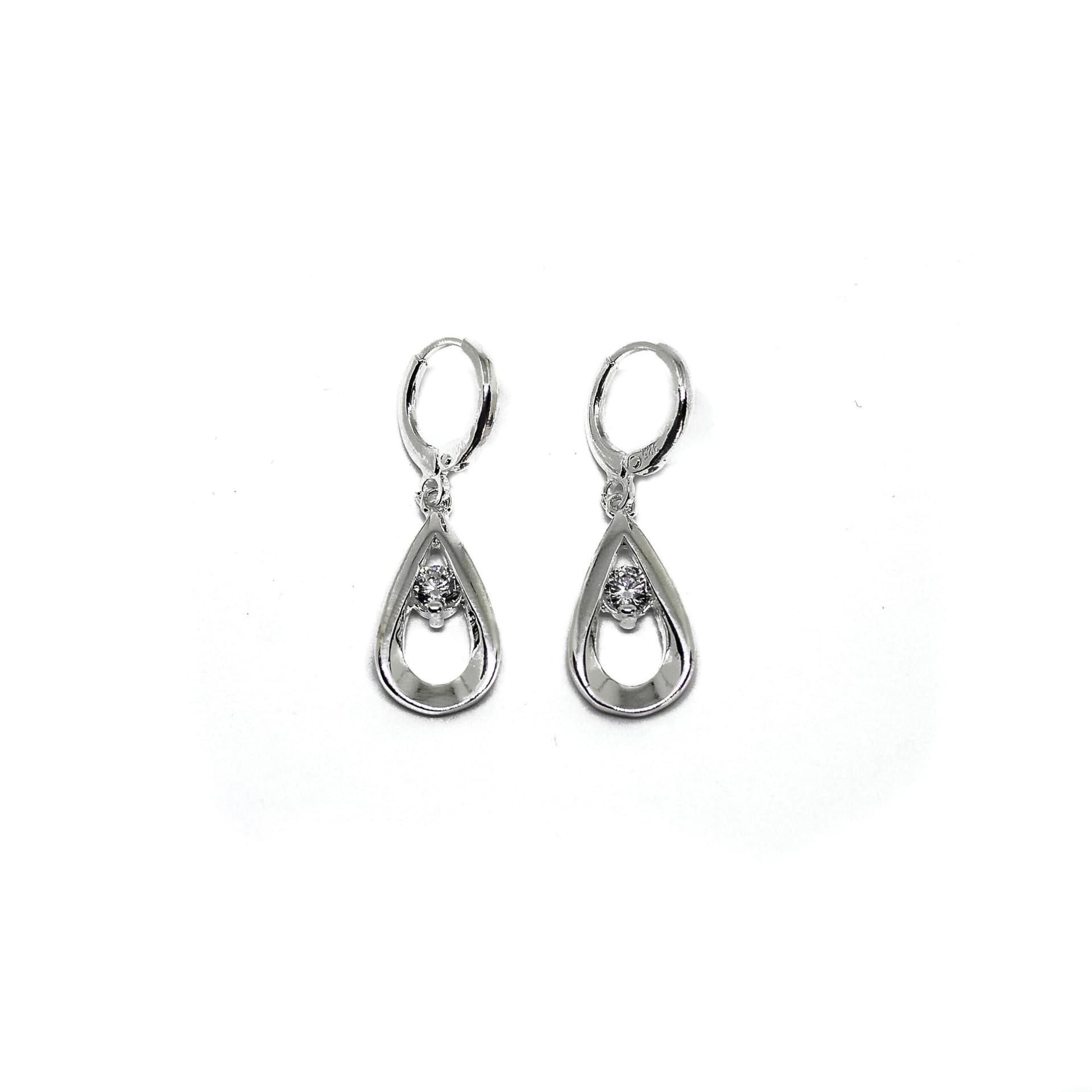 Suspended Silver Teardrop Earrings