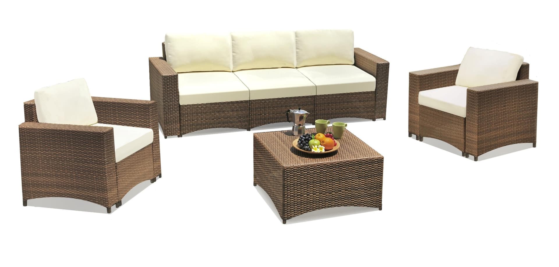 Studio Shine 3-Seater Sofa w/2 Armchairs & Coffee Table Set