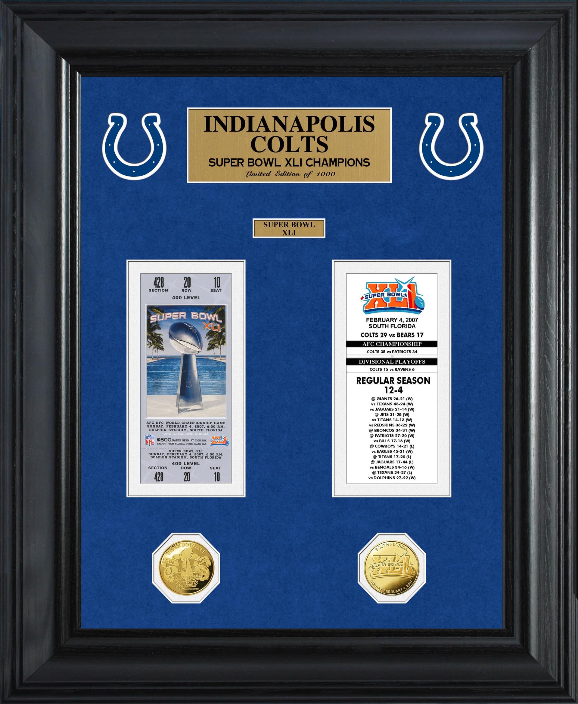 Indianapolis Colts SB Champions Deluxe Ticket Collection