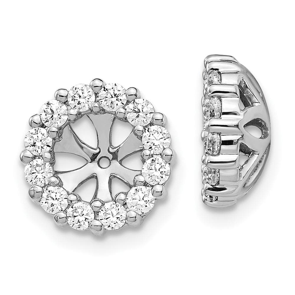 14K White Gold Lab Grown Diamond Earring Jackets, 3/4ctw