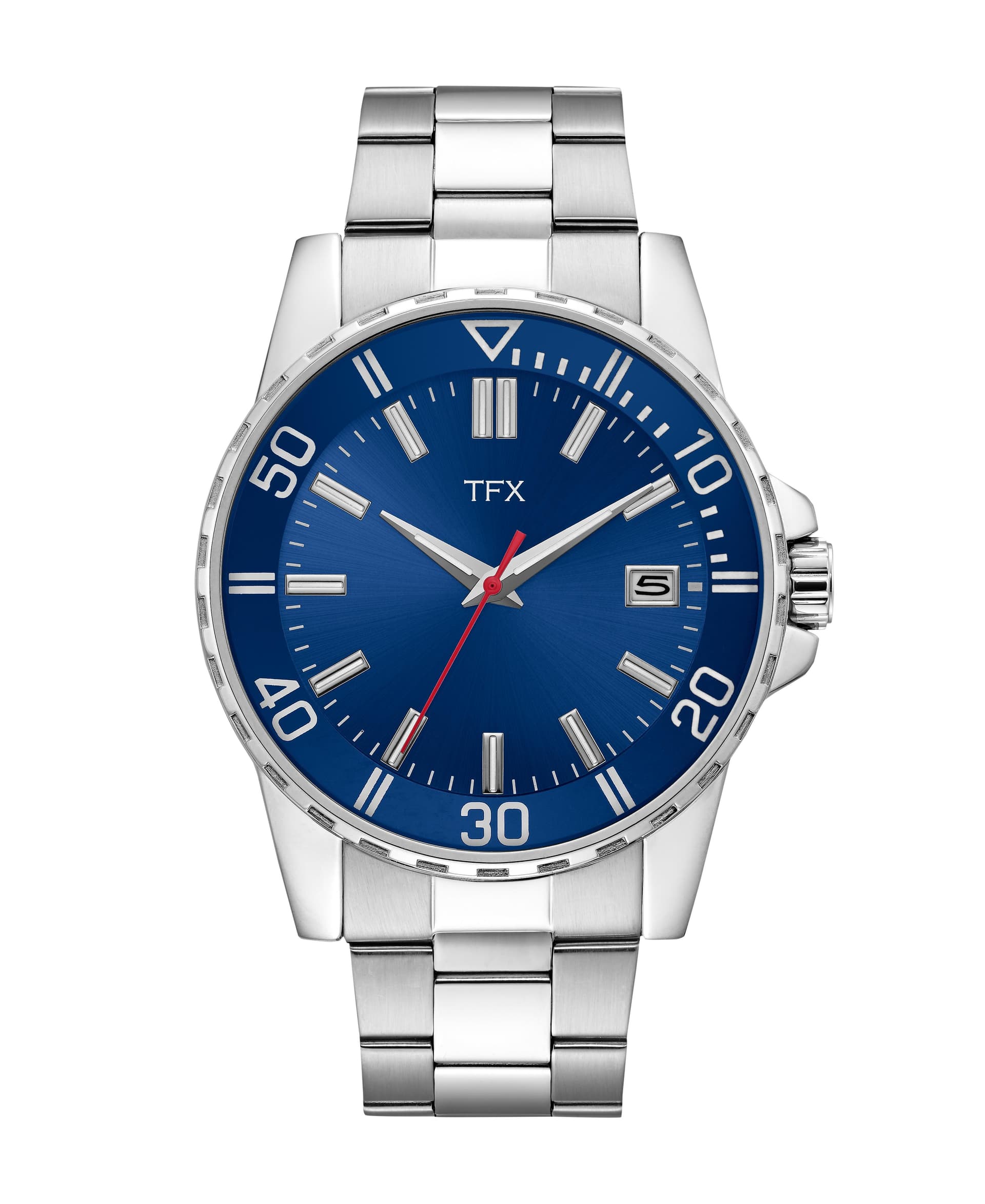 Men's TFX Silver-Tone Stainless Steel Watch Blue