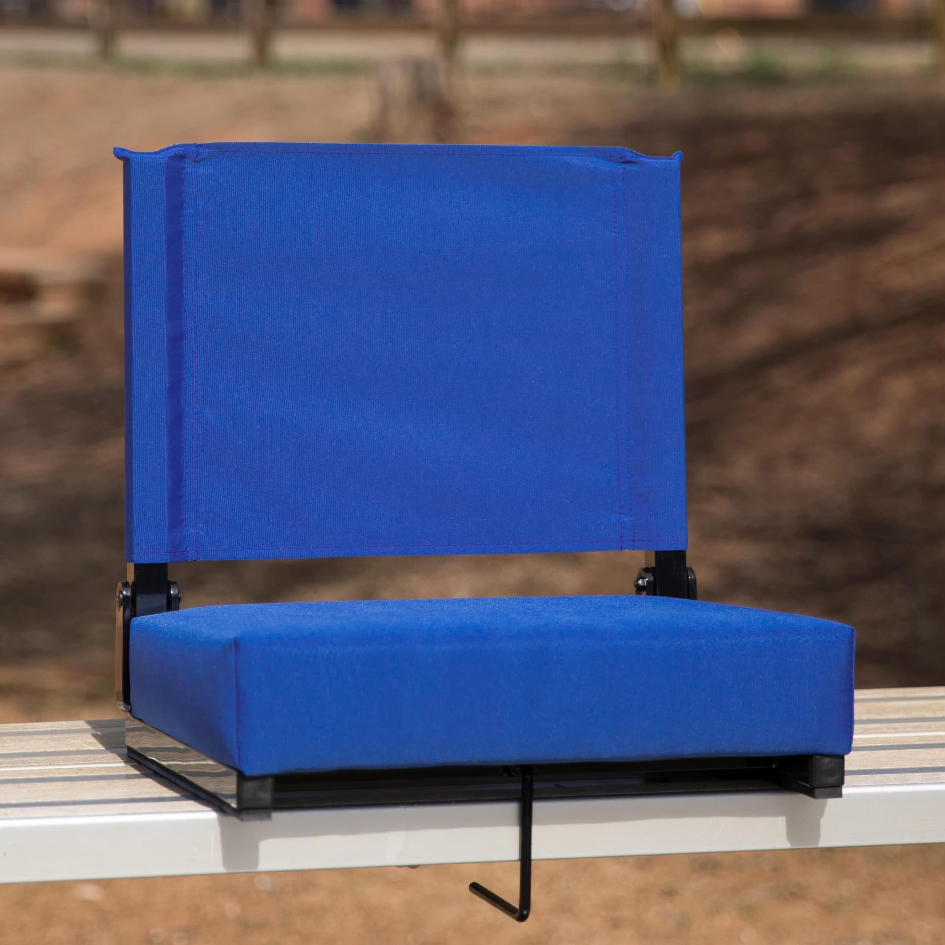 500 lb. Rated Lightweight Stadium Chair-Handle-Padded Seat, Blue