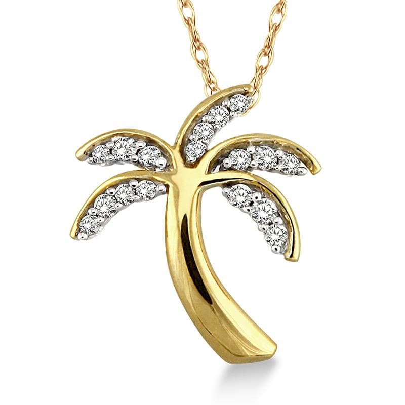 Palm Tree Diamond Necklace