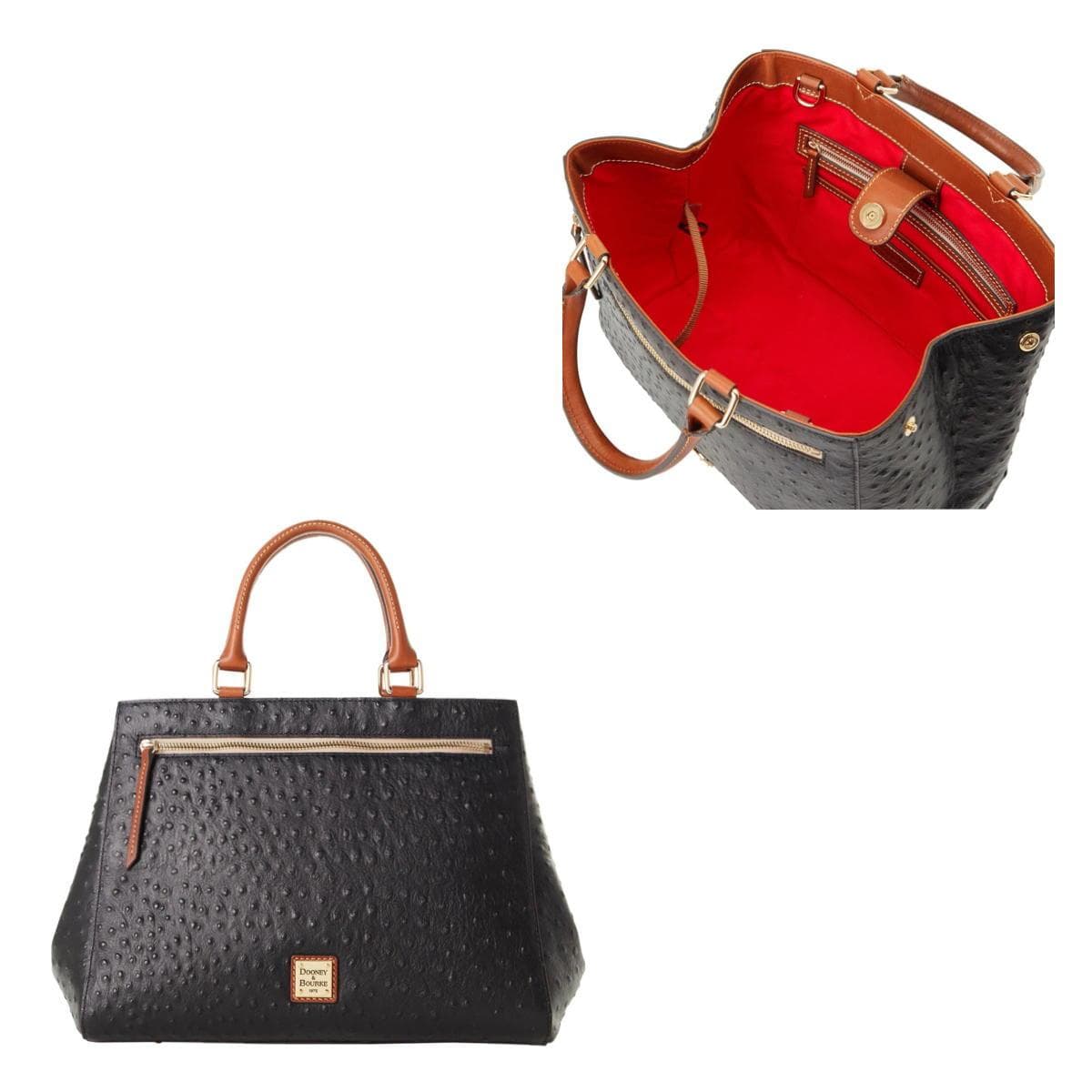 Ostrich Zip Satchel