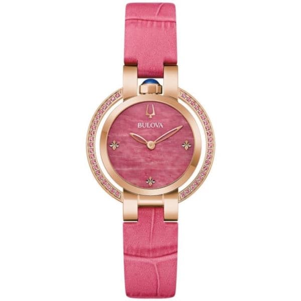 Ladies' Rubaiyat Four Season Pink Leather Strap Watch Pink Rhodonite Dial