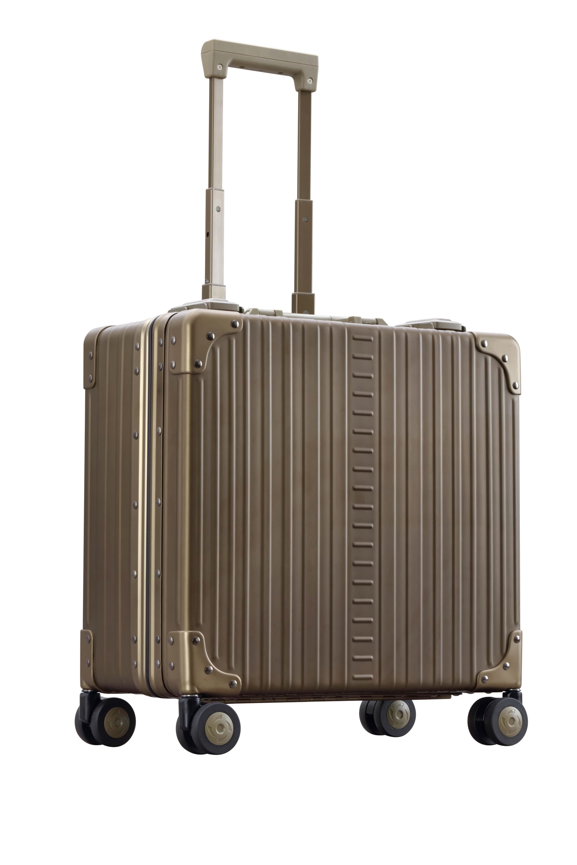 Aleon 17" Deluxe Rolling Wheeled Aluminum Hardside Business Briefcase (Champagne) Brown