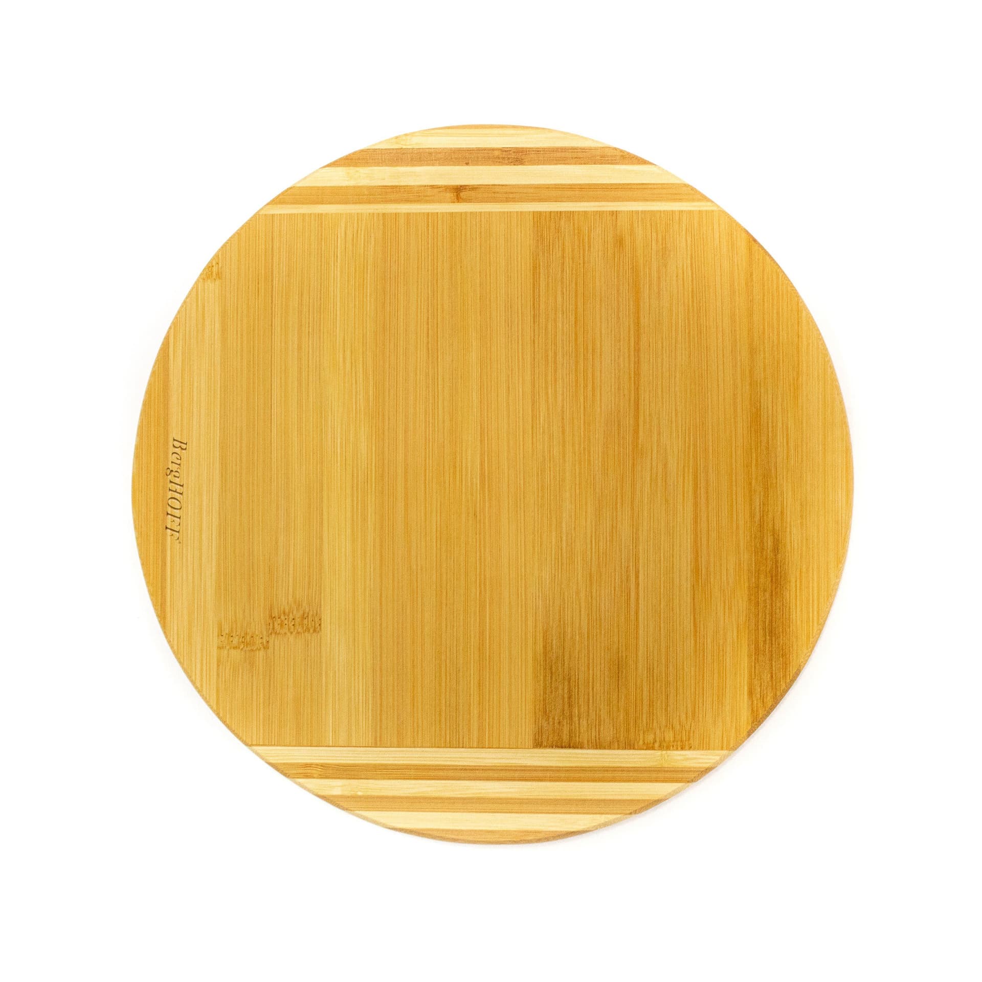 Bamboo Round Cutting Board, Striped, 11.8x0.6"