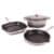 Neo 4pc Cast Iron Cookware Set, Grill Pan, Fry Pan & Oval Dutch Oven, Oyster