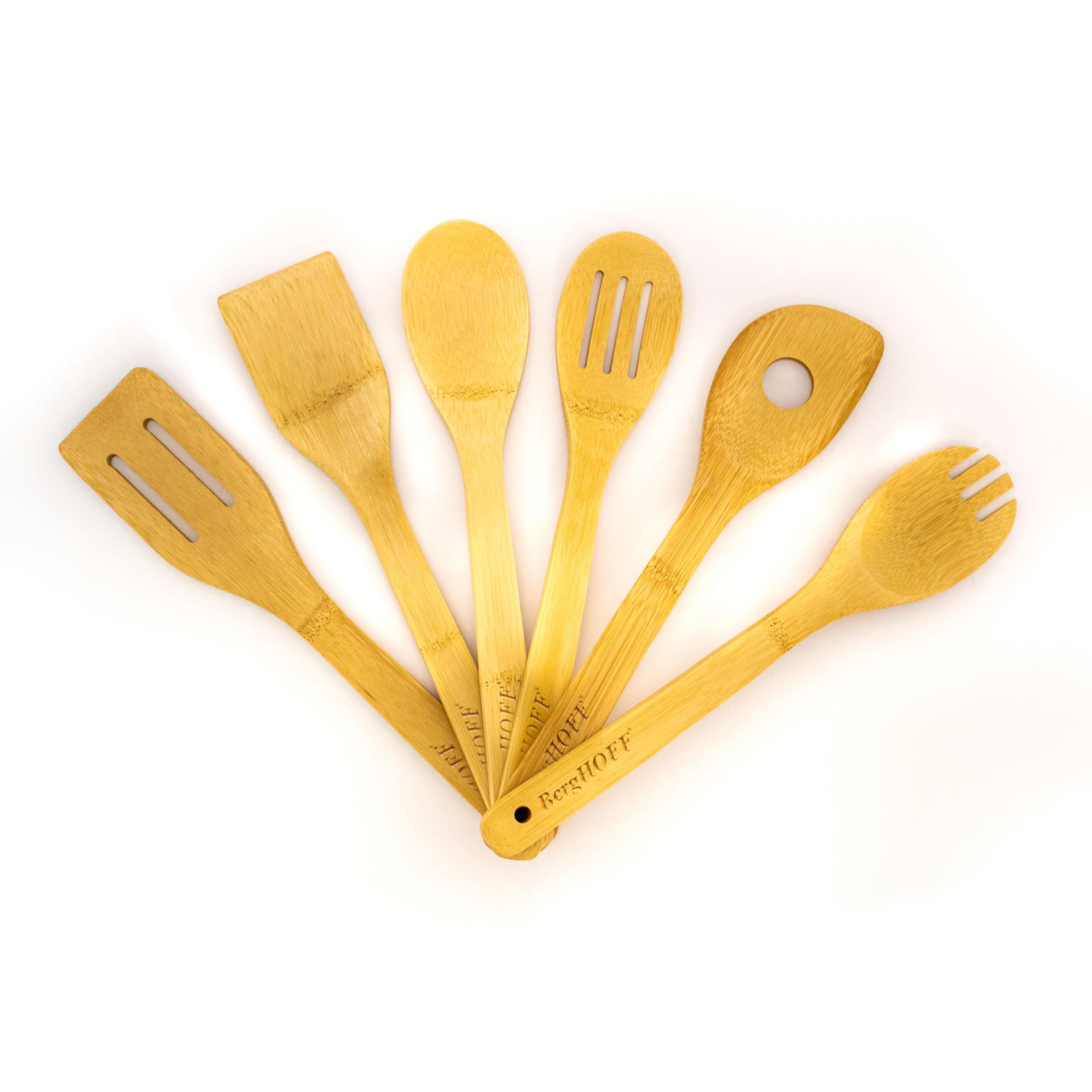 Bamboo 6pc Utensils Set 11.8x2.4", Natural