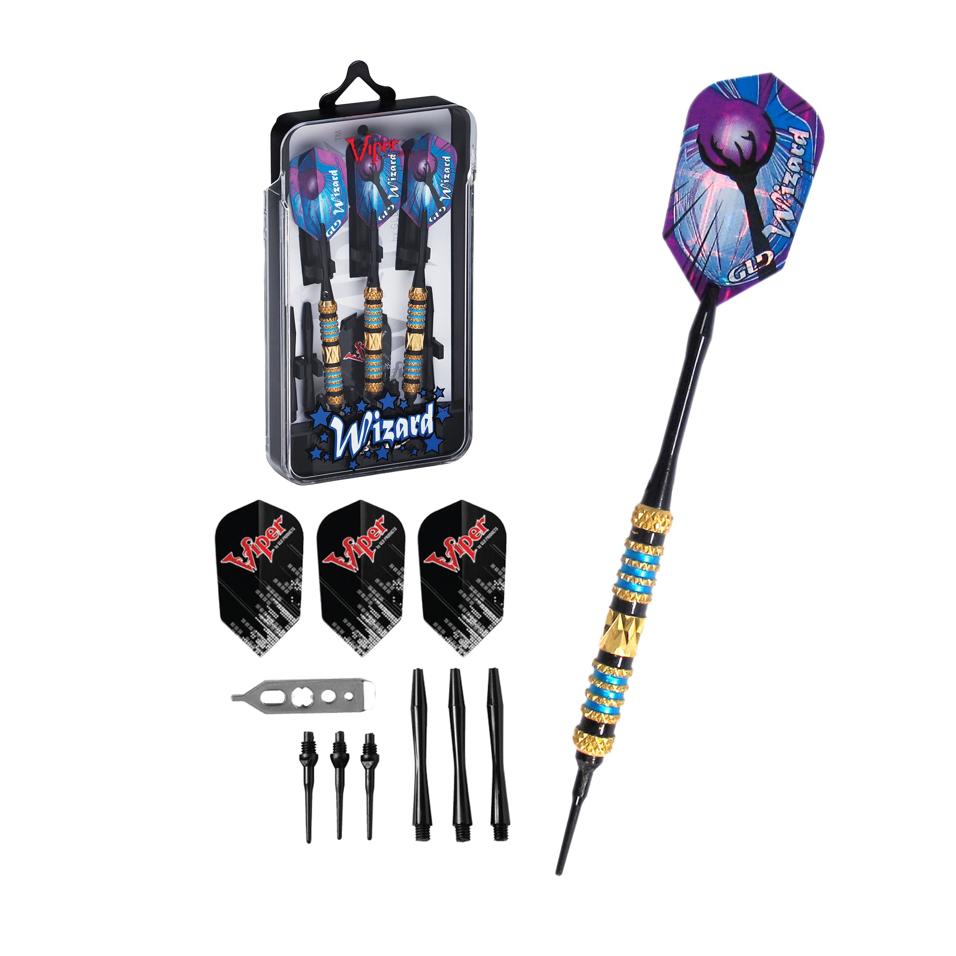 Viper Wizard Blue/Black Soft Tip Darts 18 Grams