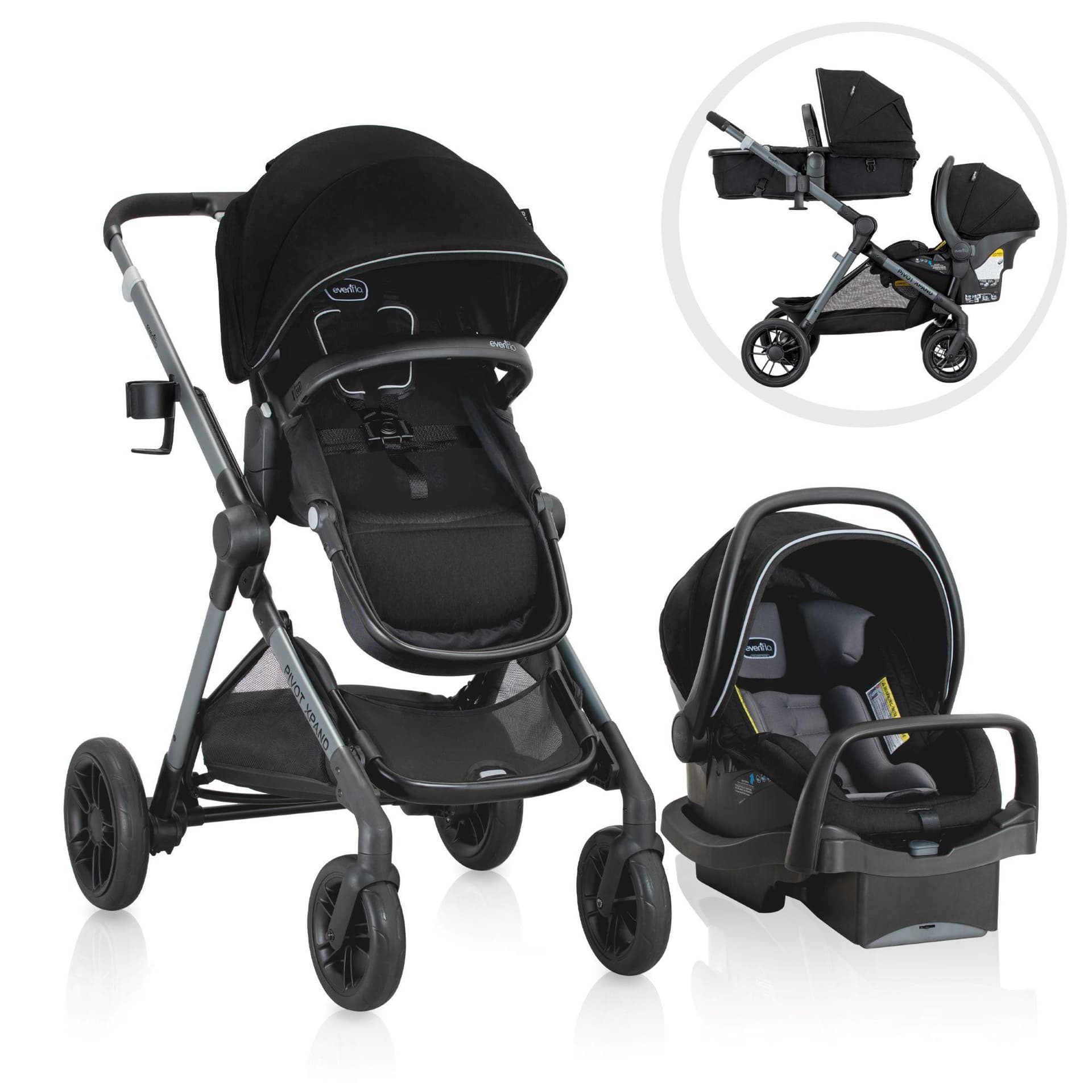 Pivot Xpand Modular Travel System w/ LiteMax Infant Car Seat Sabino Gray