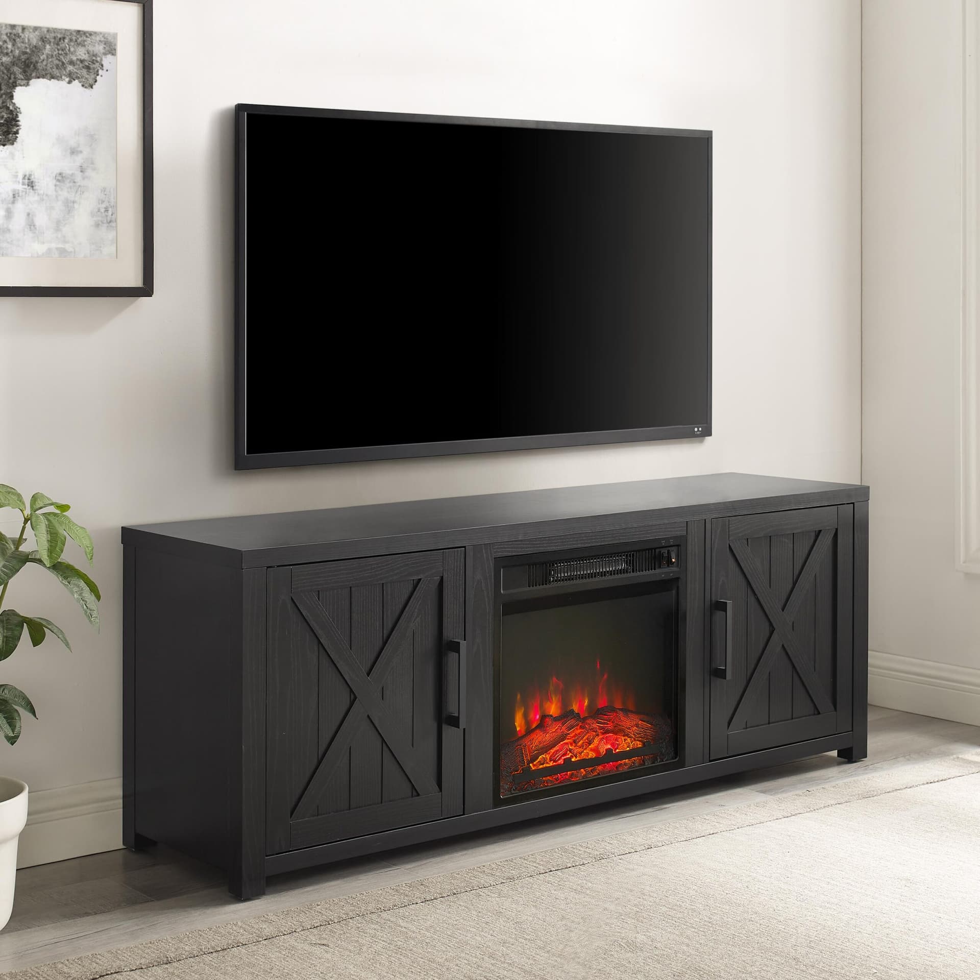 Gordon Low Profile Fireplace Tv Stand For 65+ Inch Tv