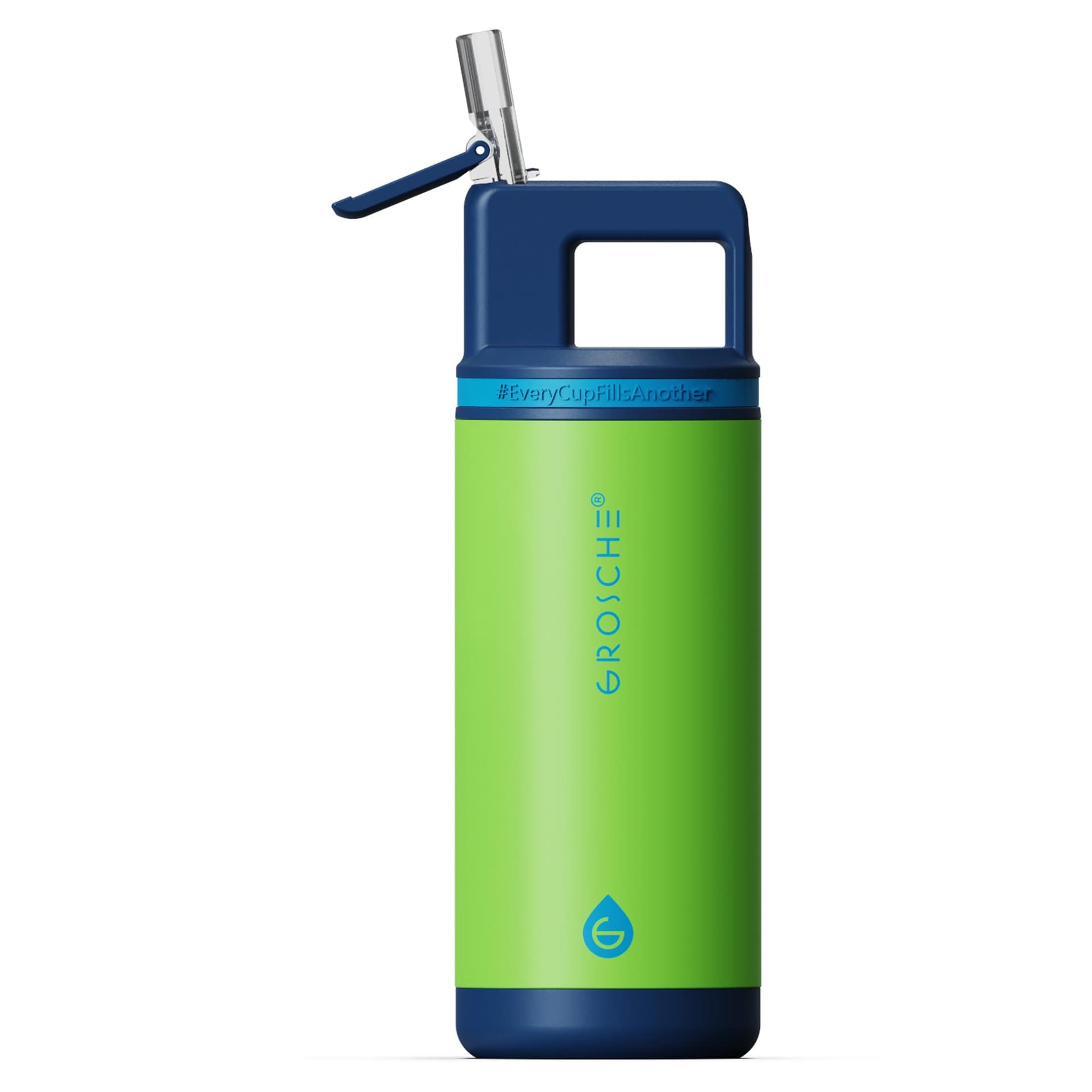 Grosche Alpine Flip N Sip 16 Oz Kids Water Bottle - Sandcastle Yellow