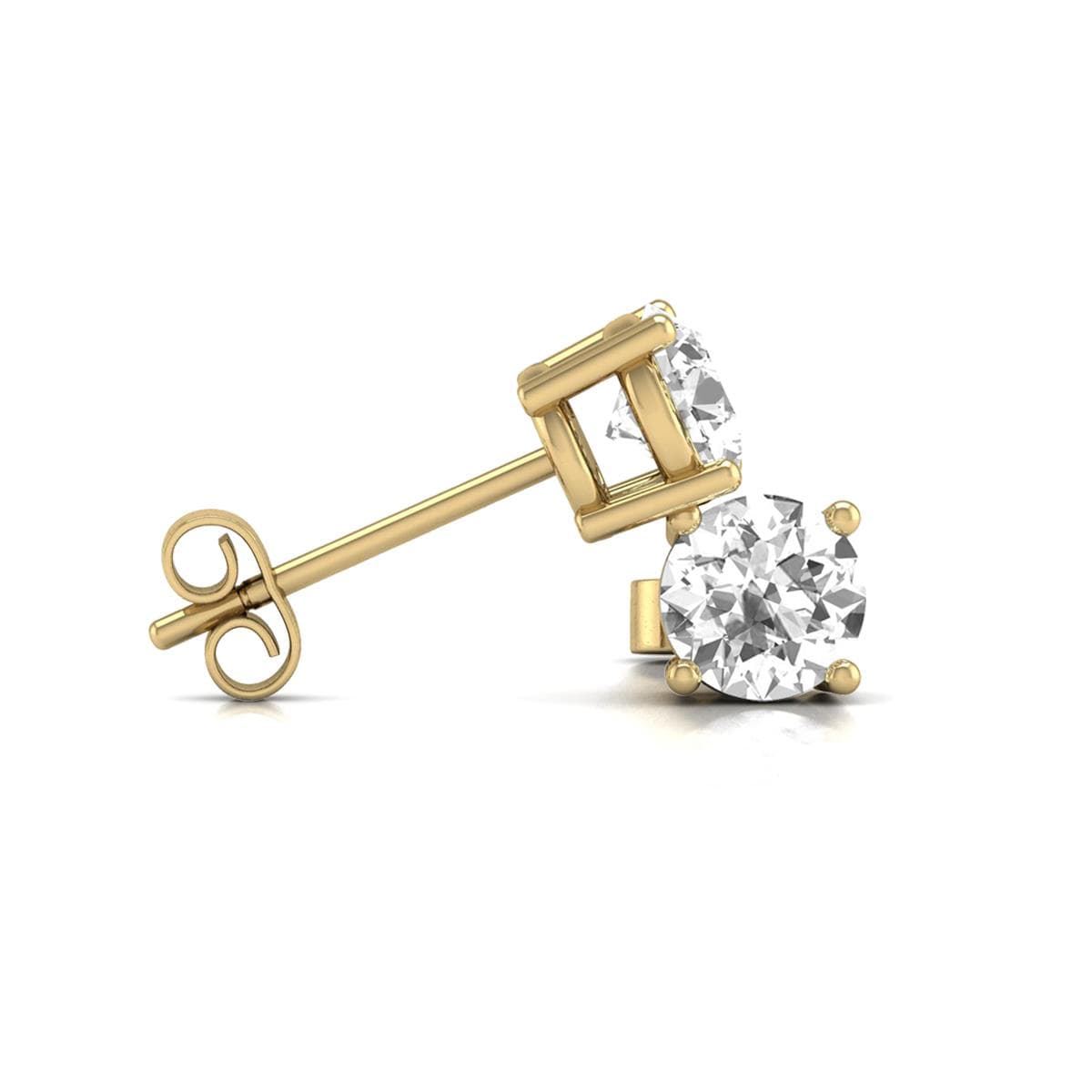 Round Lab Diamond Solitaire Earrings Size 1 CT