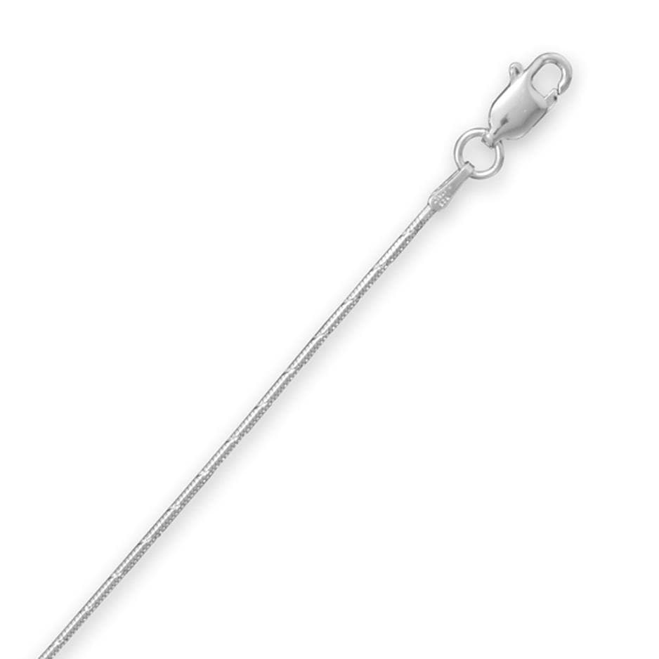 20" 1Mm Diamond Cut Sterling Silver Chain w/ Lobster Clasp