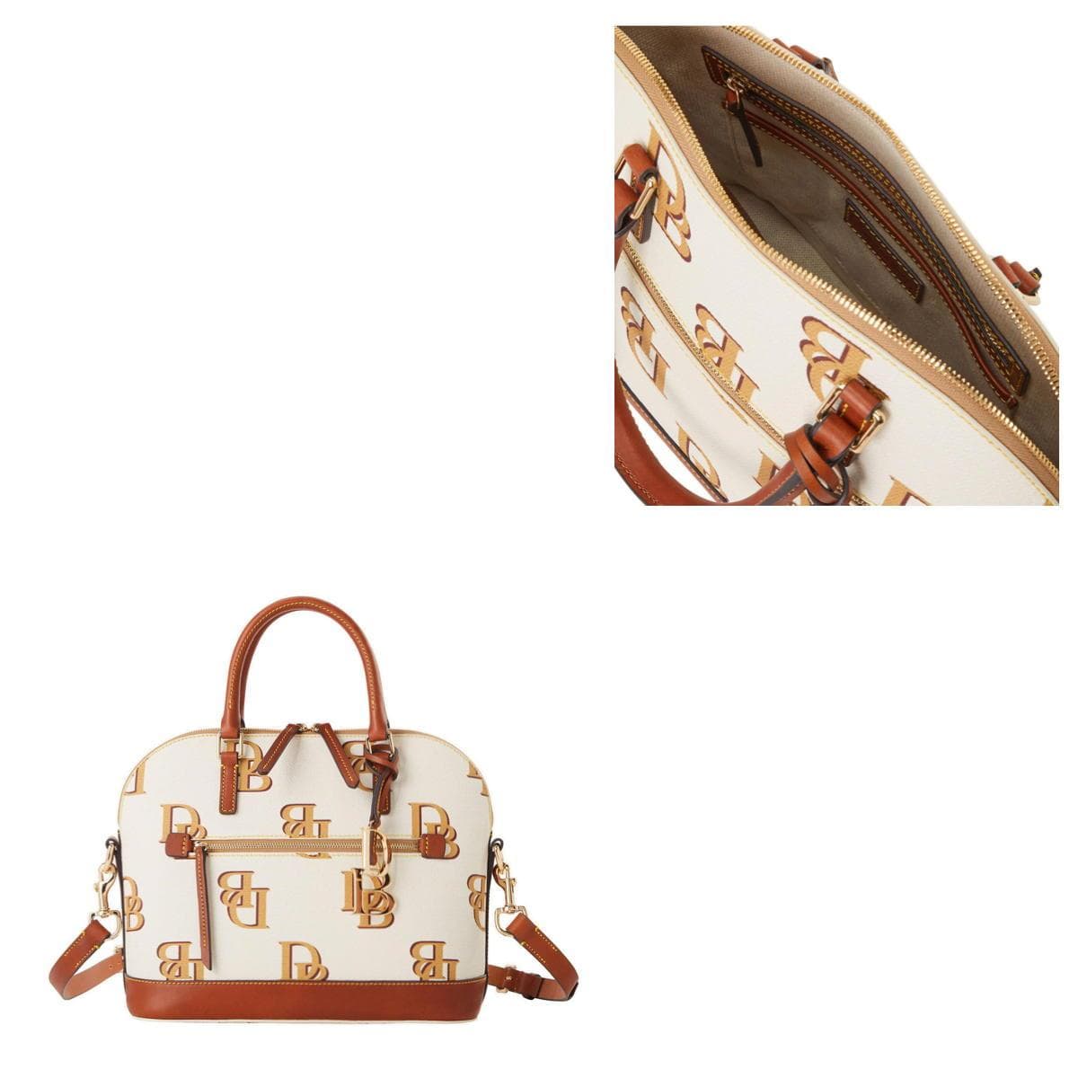 Monogram Domed Zip Satchel