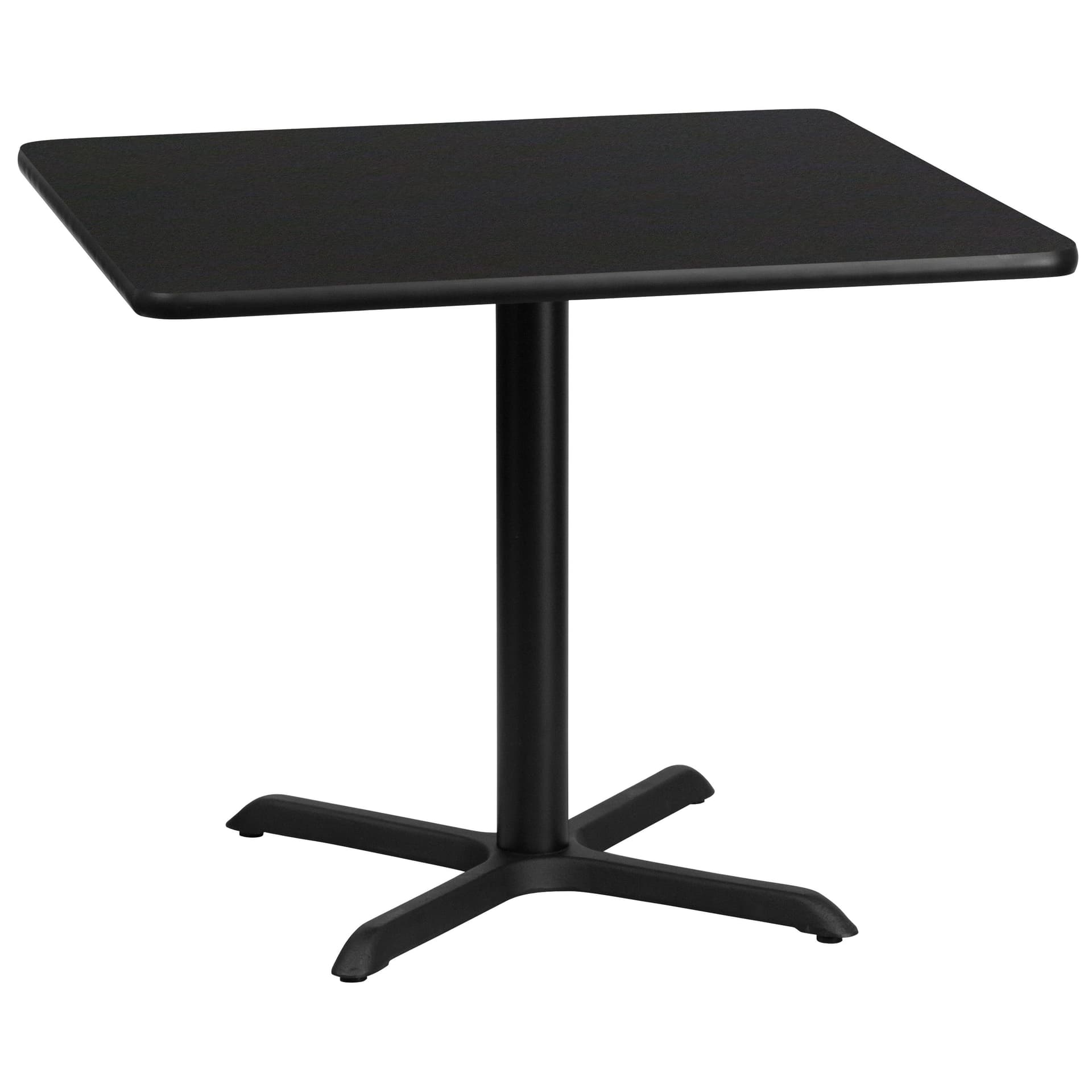 36" Square Black Laminate Table Top with 30" x 30" Table Height Base