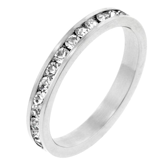 Stackables Clear Swarovski Crystal Silver Ring
