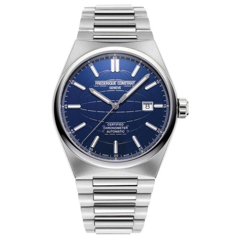 Men's Highlife Automatic COSC Silver-Tone Stainless Watch Blue Dial