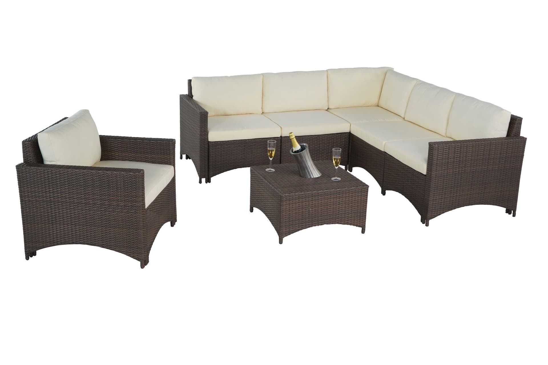 Studio Shine Sectional Sofa w/Armchair & Coffee Table Set