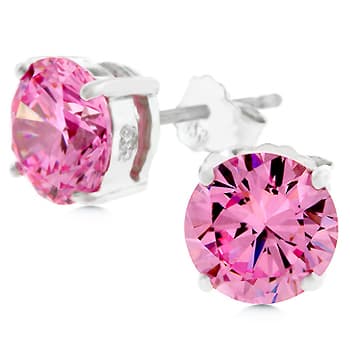 Pretty in Pink Stud Cubic Zirconia Earrings