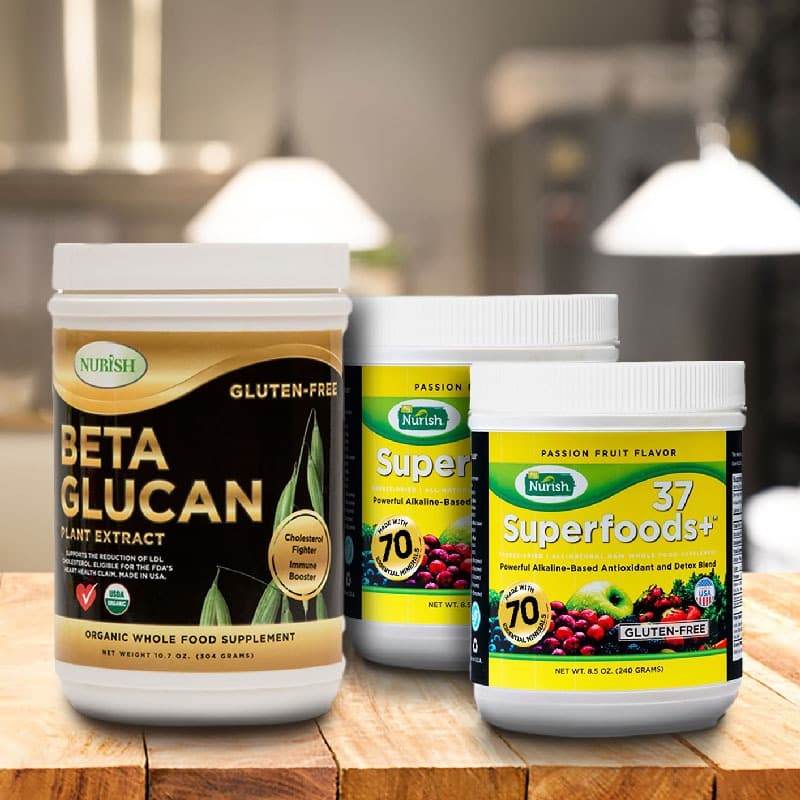 BODY ESSENTIALS - Cell Repair, Immune Boost, Electrolyte, LDL Fighter, Body Cleanse & Nourishment (Save $20) - TWO Passion Fruit & ONE Beta Glucan (Save $20)