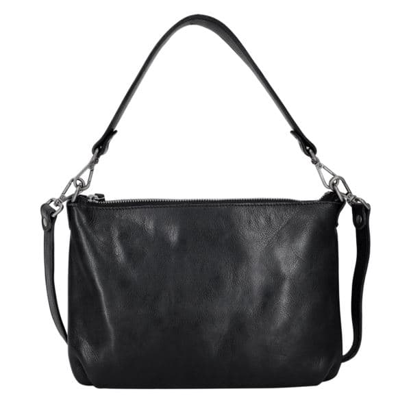 Stevie Leather Crossbody/Clutch Black