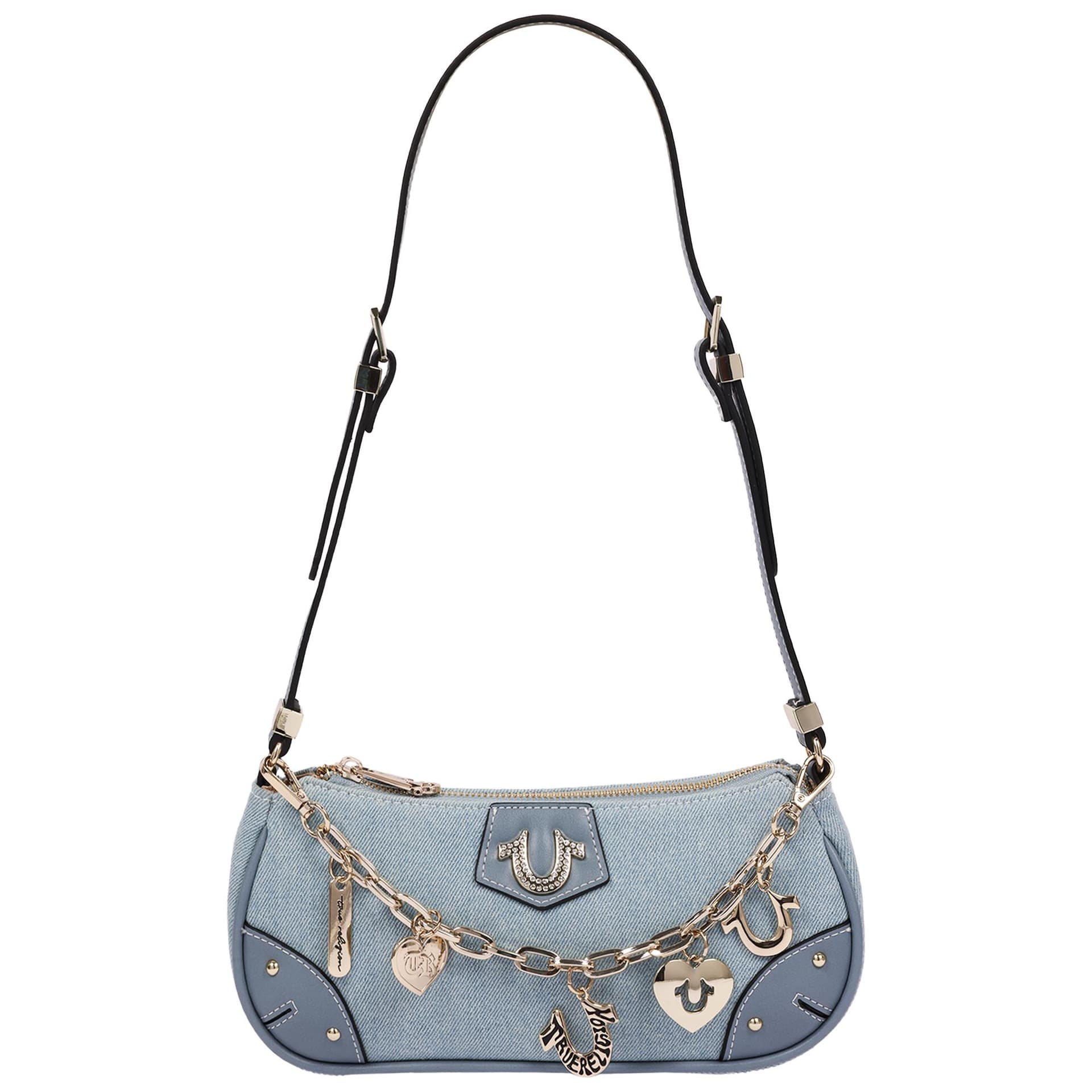 Horseshoe Chain Denim Shoulder Bag