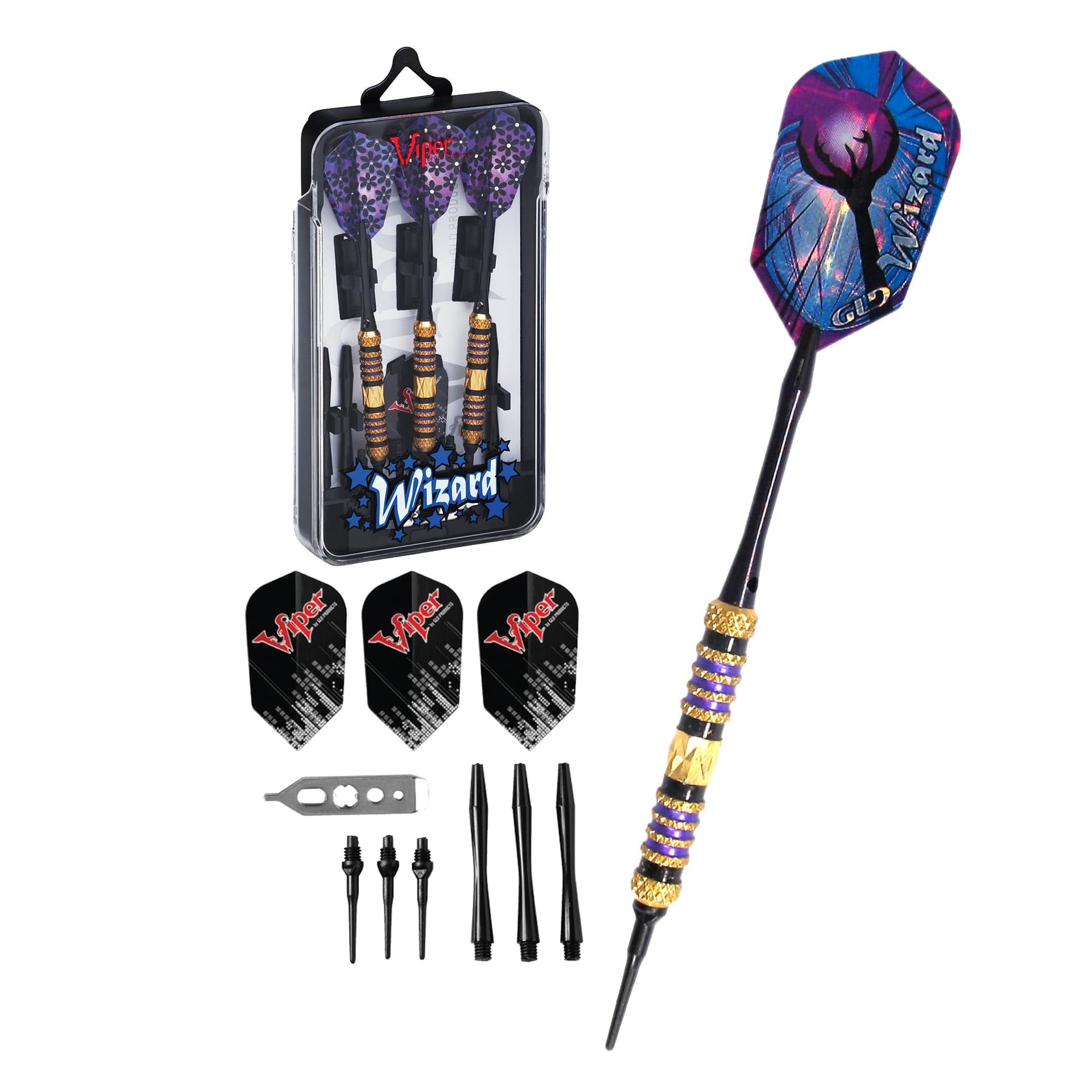 Viper Wizard Purple/Black Soft Tip Darts 18 Grams