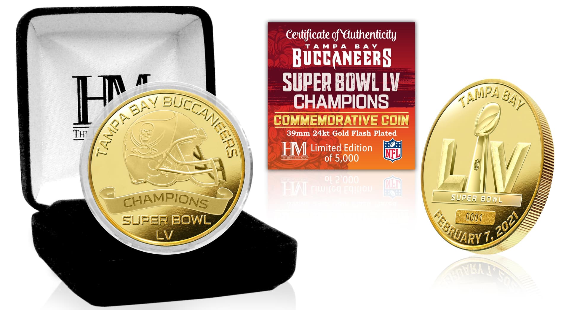 Tampa Bay Buccaneers Super Bowl 55 Champions Gold Coin