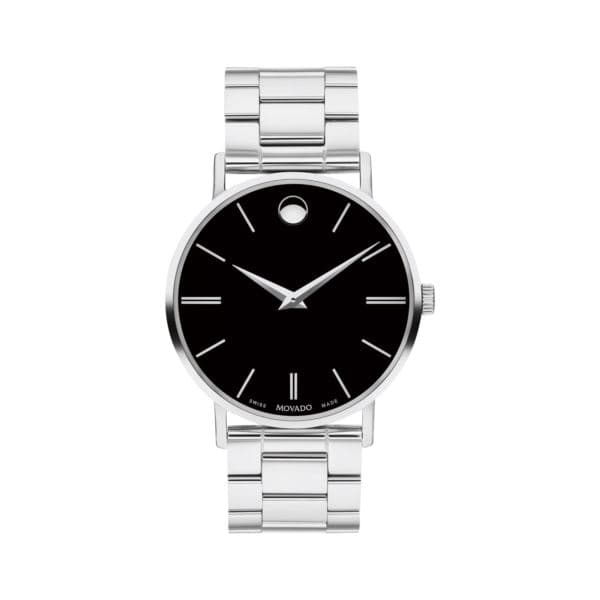 Corporate Classic Gents. Stainless Steel Case & Bracelet. Black Dial with markers