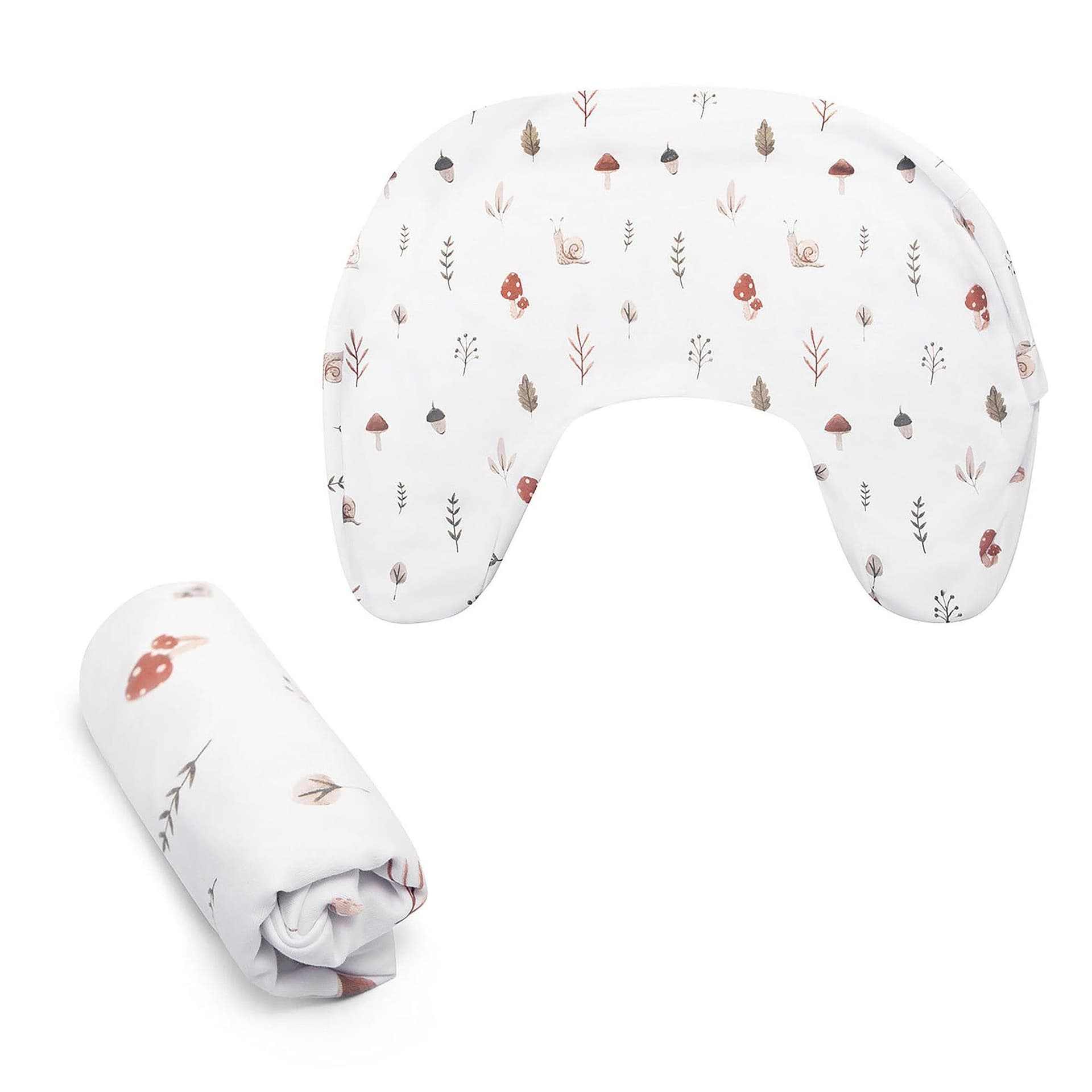 Boppy New Nursing Pillow Organic Cotton Cover Neutral Forest Floor
