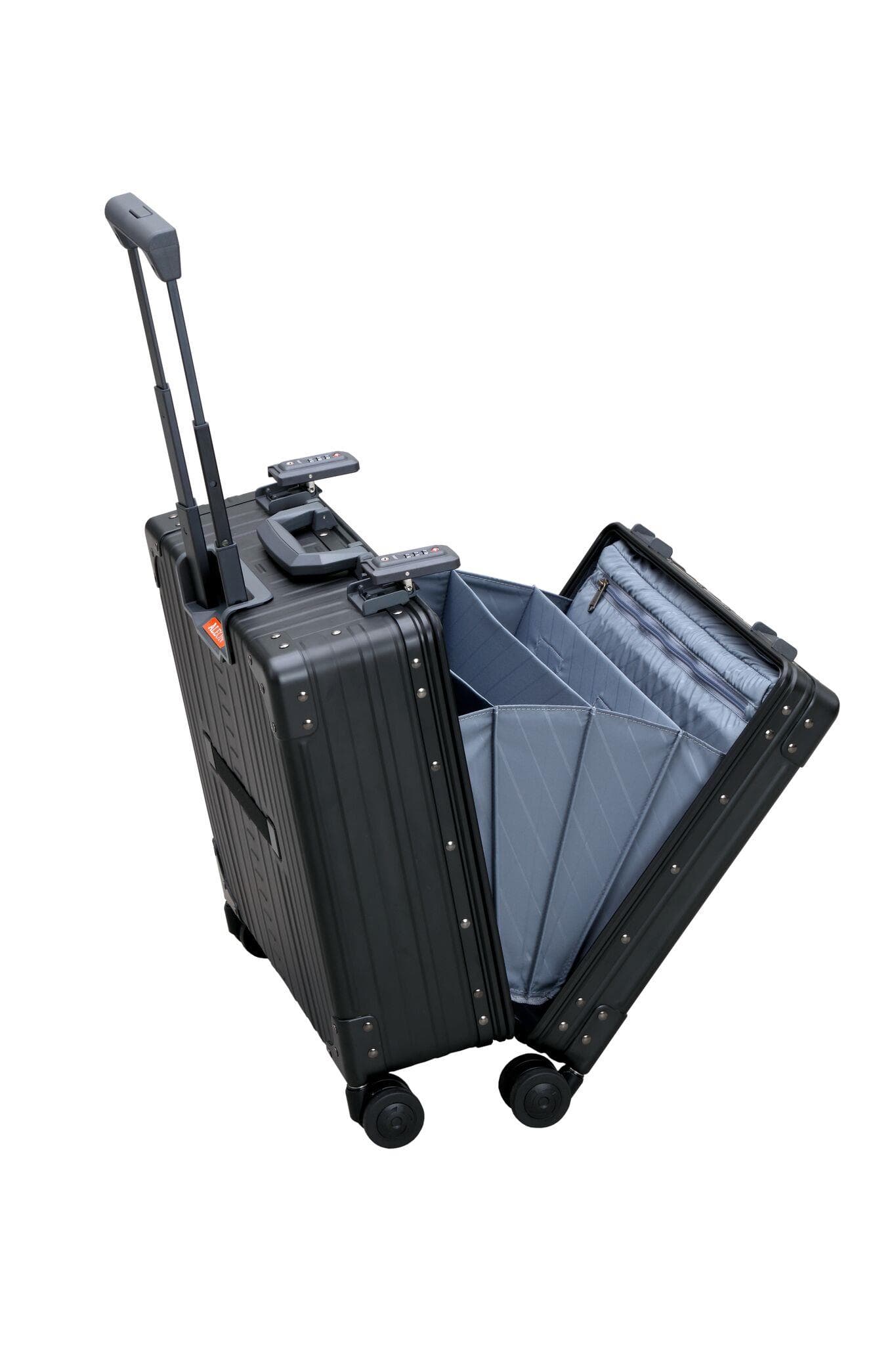 Aleon 17" Deluxe Rolling Wheeled Aluminum Hardside Business Briefcase (Onyx) Black