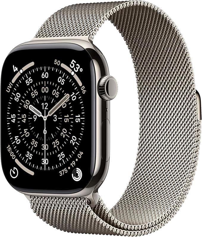 Apple Watch Series 11 GPS + Cellular 46mm Natural Titanium Case with Natural Milanese Loop - S/M