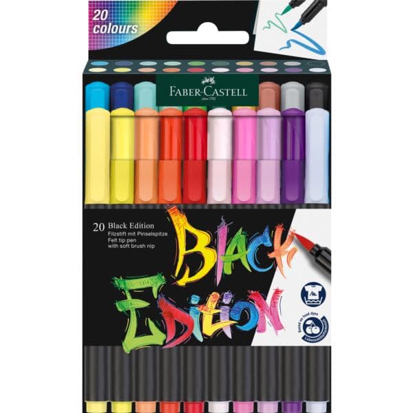 Black Edition 20 ct Felt Tip Brush Pen