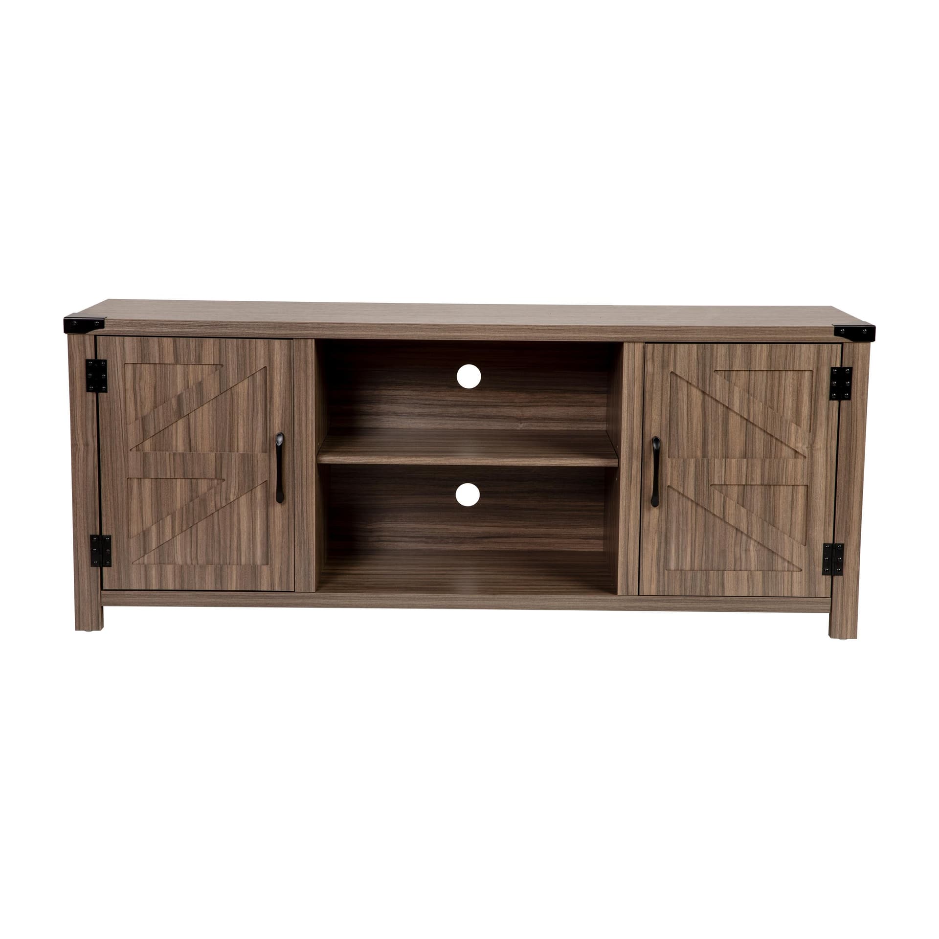 Gray Ayrith Modern Farmhouse Barn Door TV Stand
