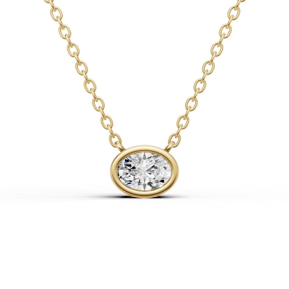 Oval Lab Diamond Solitaire Pendant Size 0.5 CTW