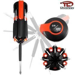 8 in 1 MultiFunction Screwdriver w/ LED Flashlight