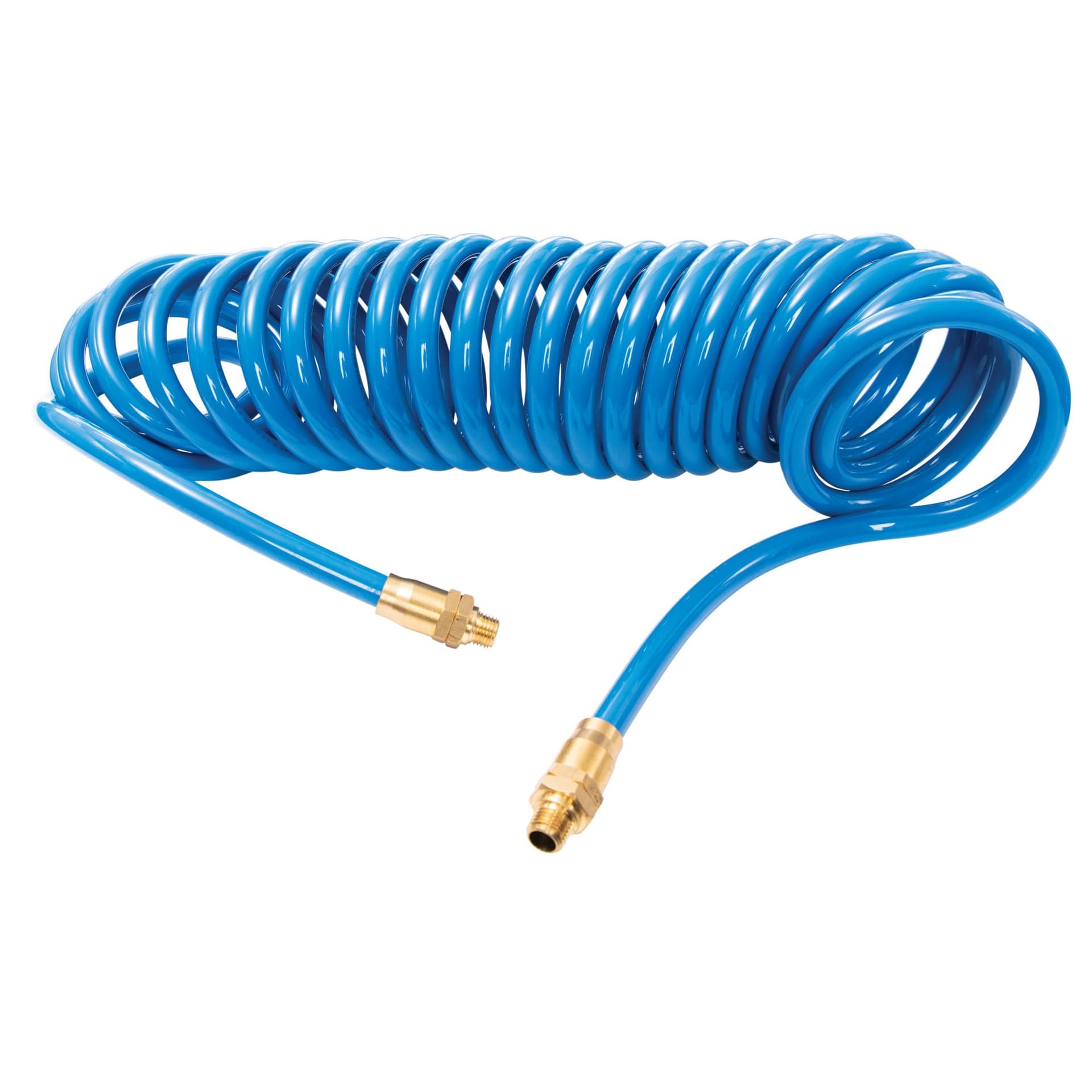 Steelman 25' Coiled 3/8" ID Air Hose with 1/4" NPT Brass Fittings