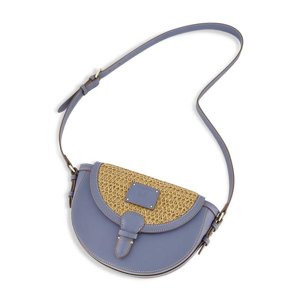 Raffia Crossbody Flap Bag