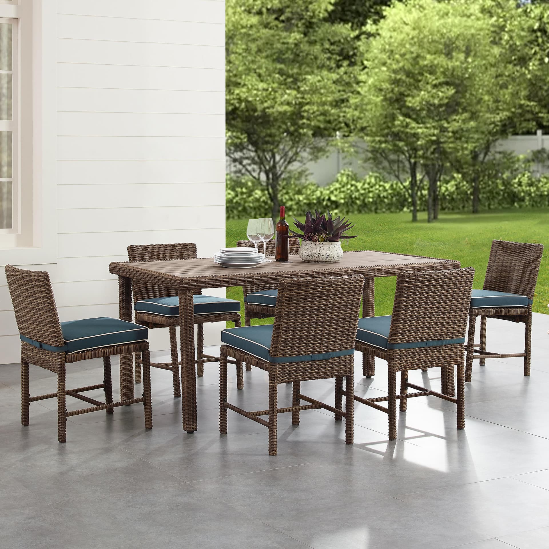 Bradenton 7Pc Outdoor Wicker Dining Set