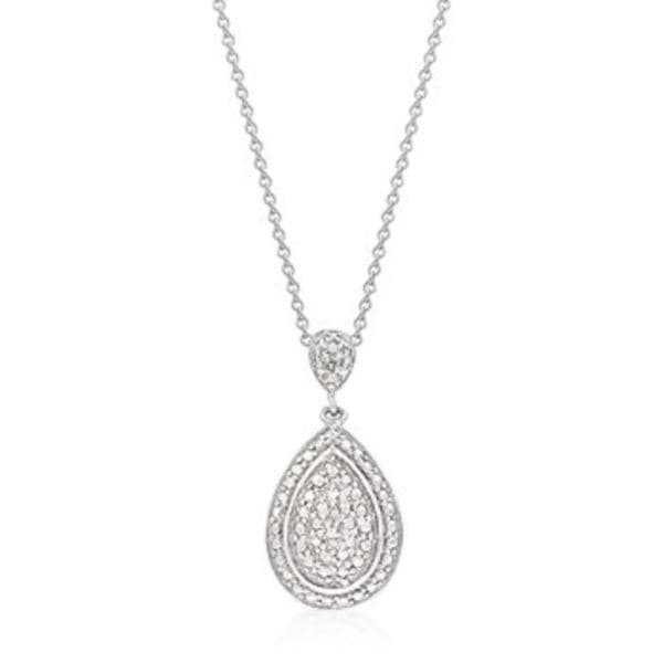 Teardrop CZ Crusted Pendant Necklace