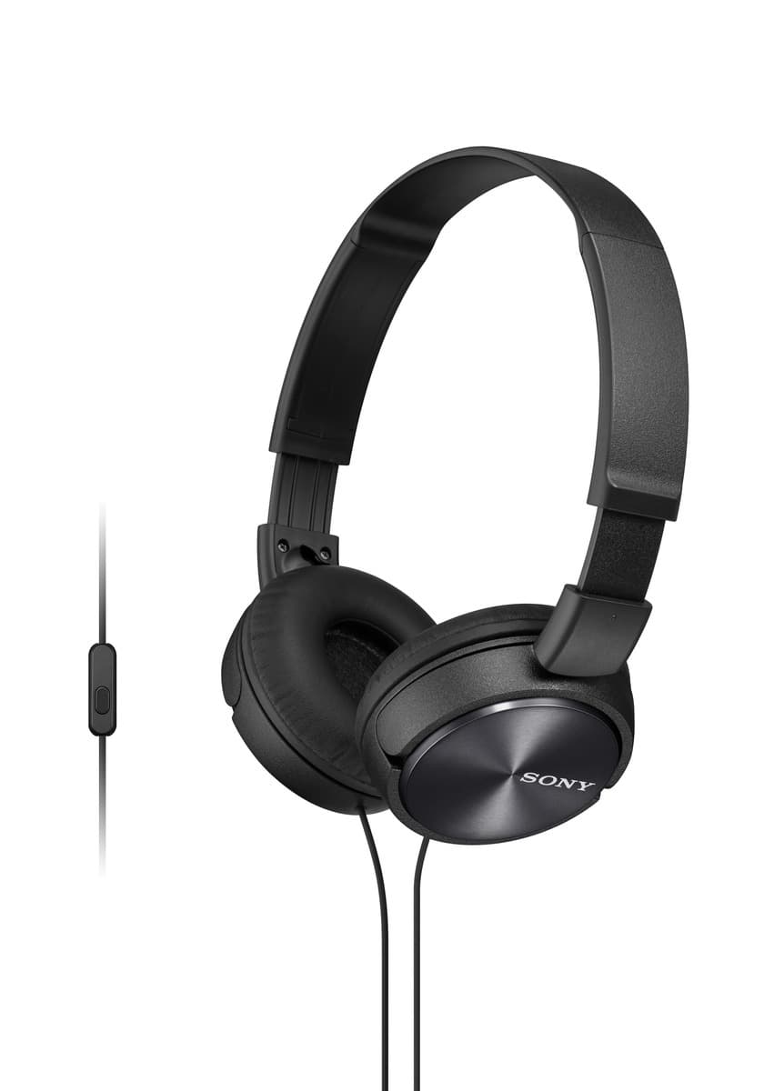 Full Size Stereo Headphones w/ In-line Mic Black
