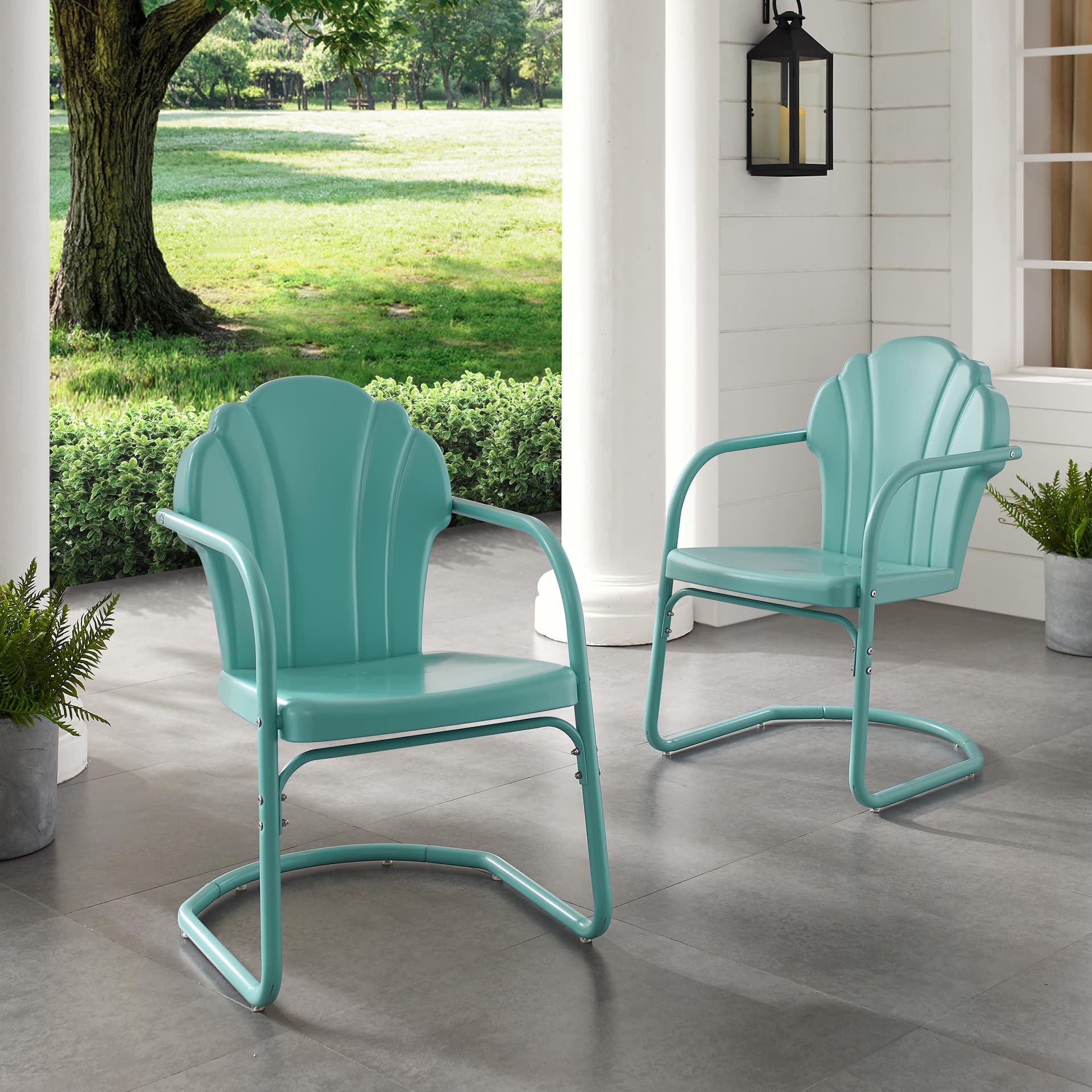 Tulip 2Pc Retro Outdoor Chair Set