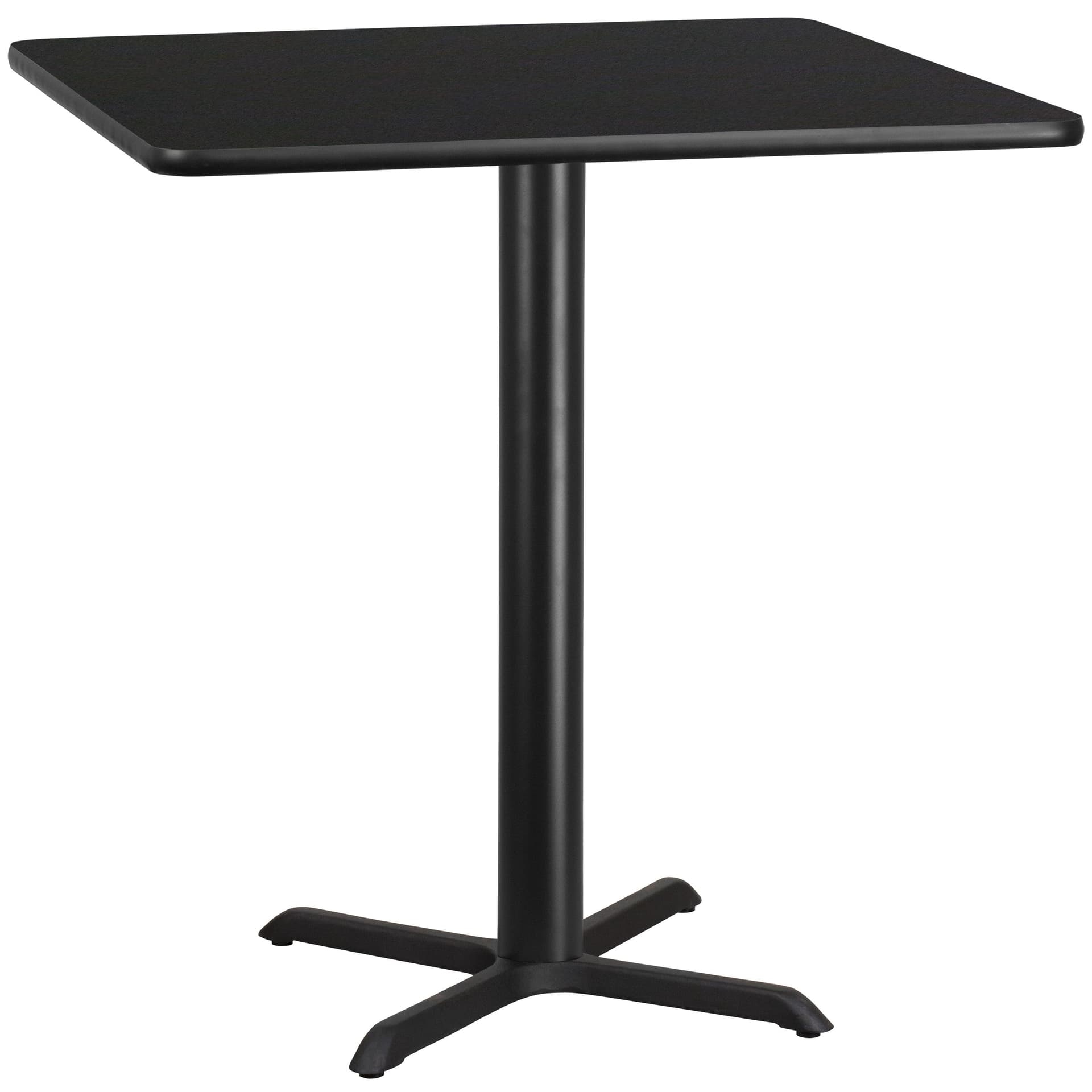42" Square Black Laminate Table Top with 33" x 33" Bar Height Table Base