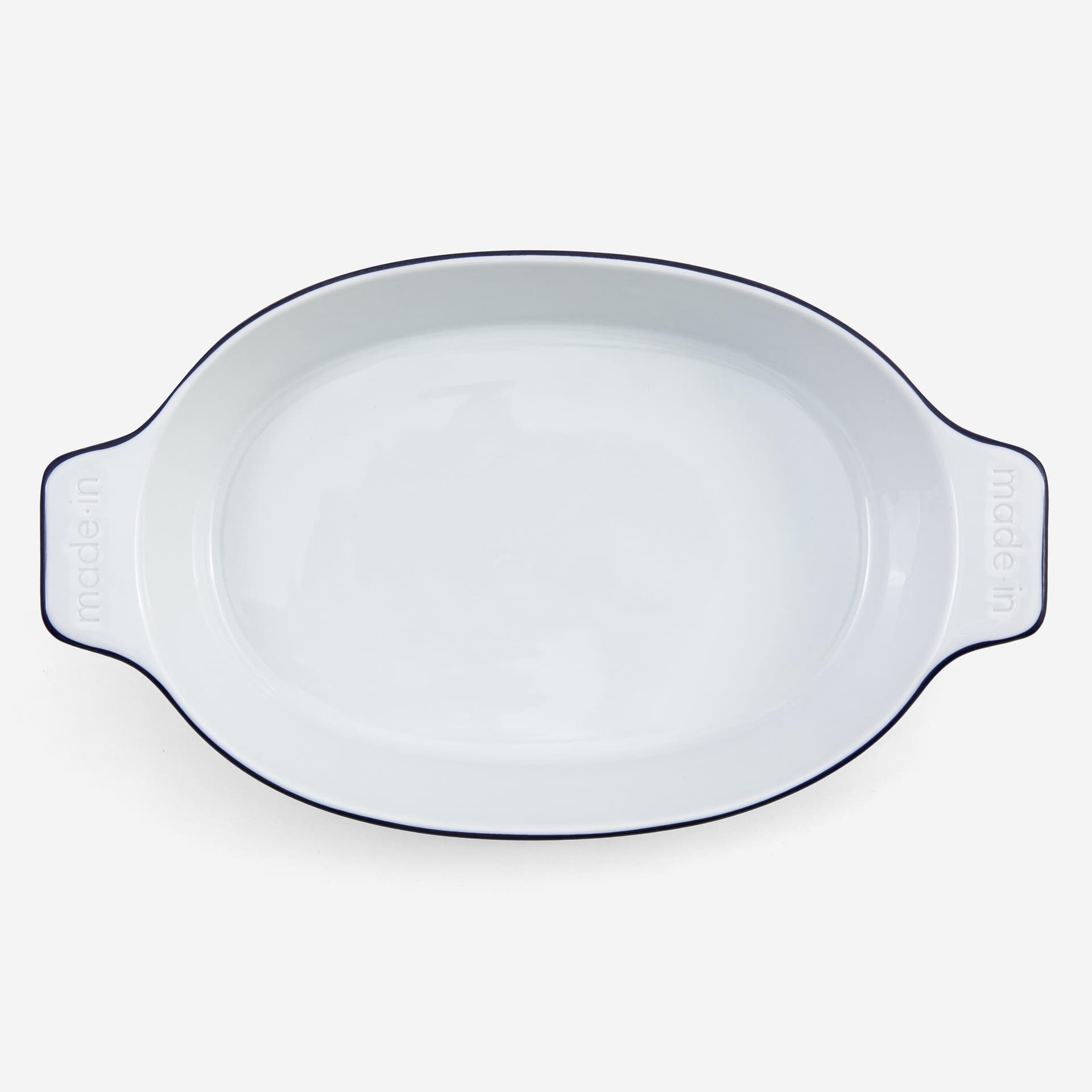 10 x 6.6 Oval Gratin Baking Dish, Porcelain - Blue