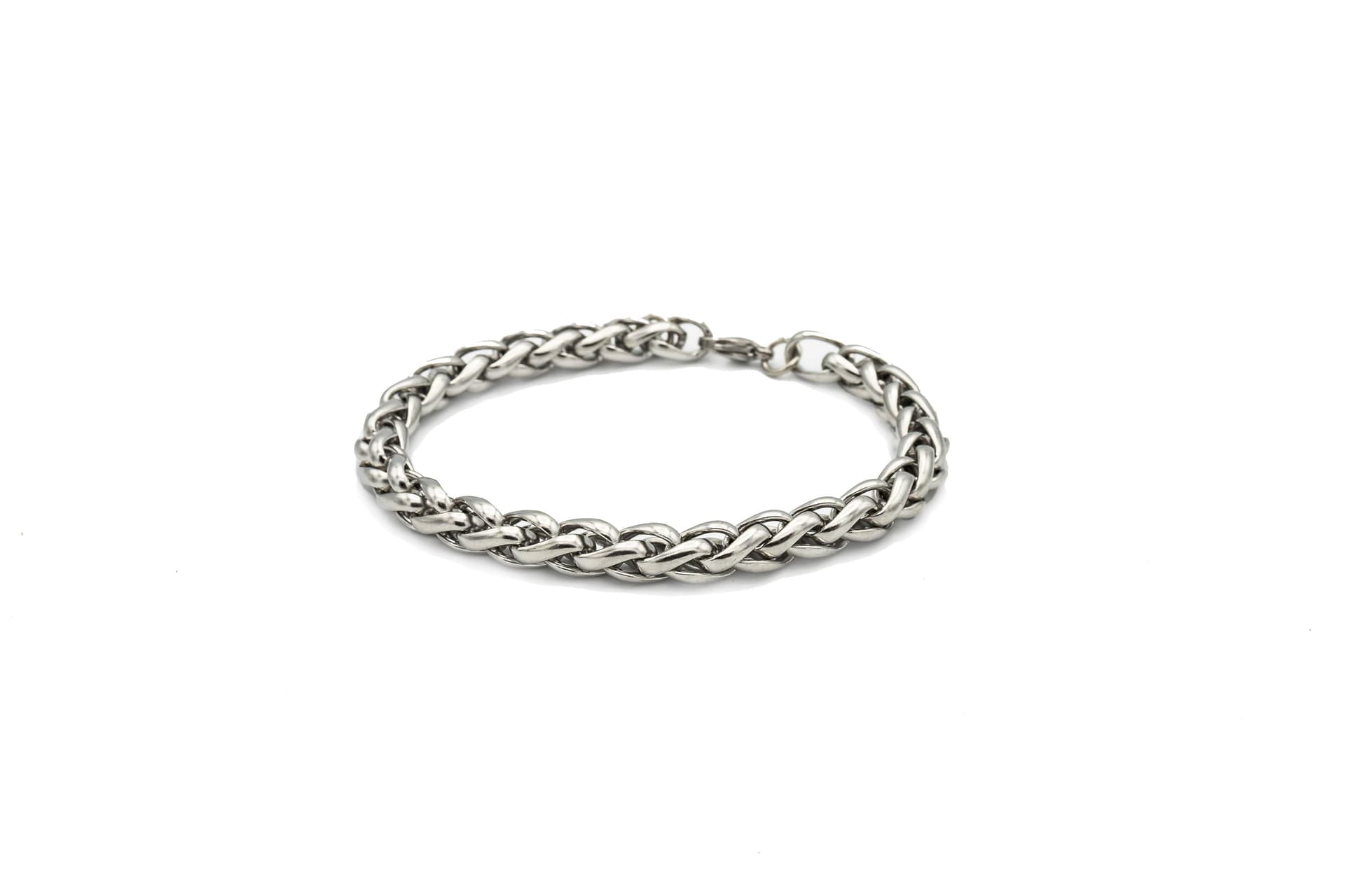 9" Stainless Steel Wheat Link Men's Bracelet