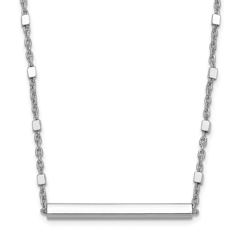 Sterling Silver Rhodium-plated Polished Necklace